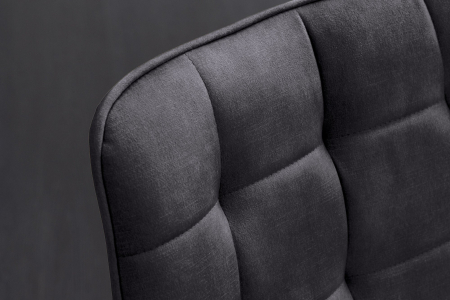 Set 4 scaun ROADSTAR din catifea gri inchis [6]