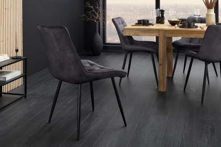 Set 4 scaun ROADSTAR din catifea gri inchis [3]