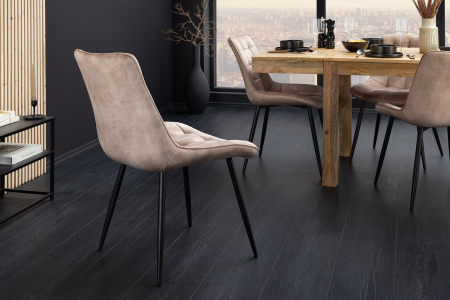 Set 4 scaun ROADSTAR din catifea sampanie [3]