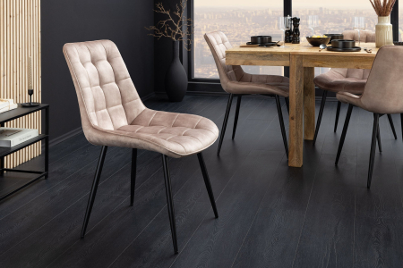 Set 4 scaun ROADSTAR din catifea sampanie [2]