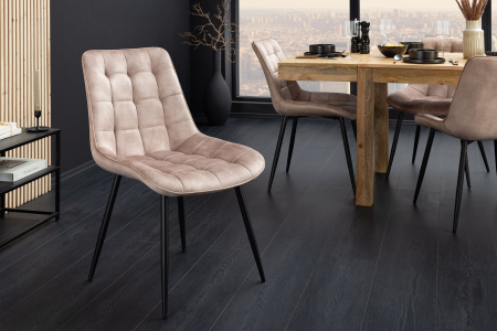 Set 4 scaun ROADSTAR din catifea sampanie [5]