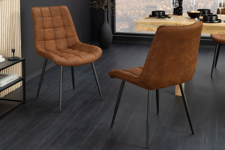 Set 4 scaun ROADSTAR din microfibra cognac [2]