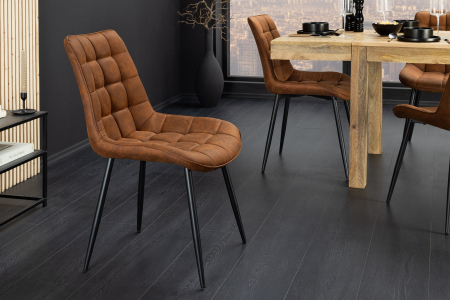 Set 4 scaun ROADSTAR din microfibra cognac [3]