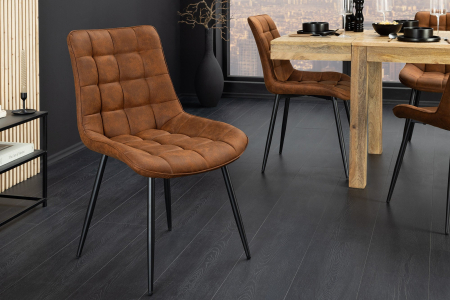 Set 4 scaun ROADSTAR din microfibra cognac [1]