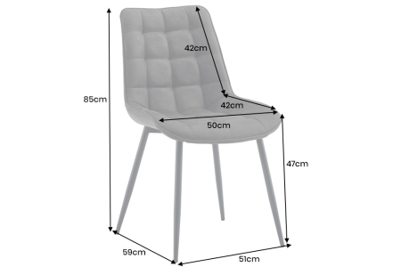 Set 4 scaun ROADSTAR din microfibra gri inchis [9]
