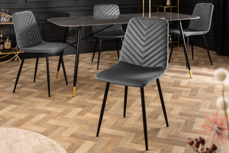 Set 4 scaune dining Amazonas cu tapiterie din catifea [4]