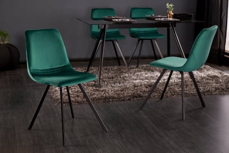 Scaune bucatarie & dining - Set 4 scaune dining Amsterdam cu tapiterie din catifea