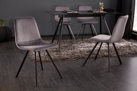 Scaune bucatarie & dining - Set 4 scaune dining Amsterdam cu tapiterie din catifea