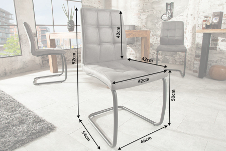 Set 4 scaune MODENA din microfibra gri si picioare din fier [9]