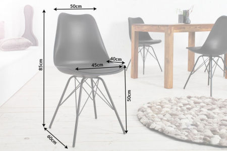 Set 4 scaune Scandinavia din plastic dur si sezut cu piele ecologica [5]