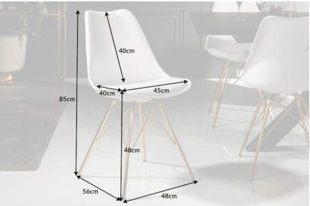 Set 4 scaune Scandinavia din plastic dur si sezut cu piele ecologica [5]