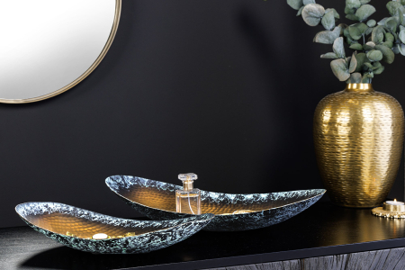 Set de 2 boluri ORIENT 35-45 cm, cu efect de ciocănit, auriu cu patină [5]