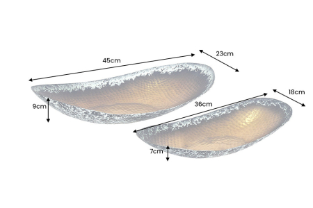 Set de 2 boluri ORIENT 35-45 cm, cu efect de ciocănit, auriu cu patină [11]