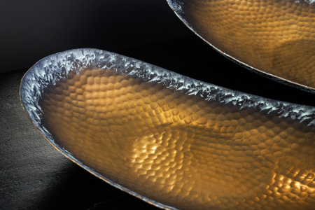 Set de 2 boluri ORIENT 35-45 cm, cu efect de ciocănit, auriu cu patină [7]