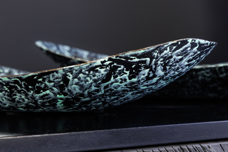 Set de 2 boluri ORIENT 35-45 cm, cu efect de ciocănit, auriu cu patină [9]