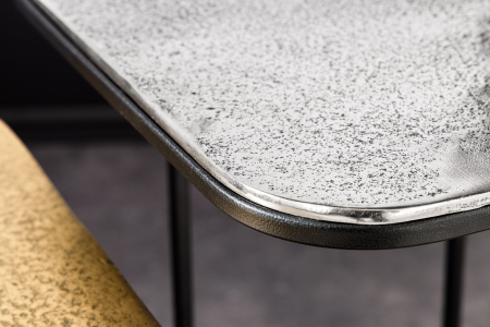 Set de 2 măsuțe laterale ABSTRACT, 40 cm, cadru metalic auriu-argintiu-negru [4]