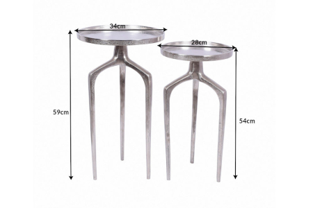 Set de 2 măsuțe laterale ABSTRACT argintii [6]
