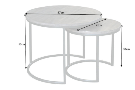 Set de 2 măsuțe laterale ELEMENTS din lemn de mango gri [6]