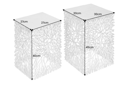 Set de 2 măsuțe laterale LEAF 40-45cm argintii [8]