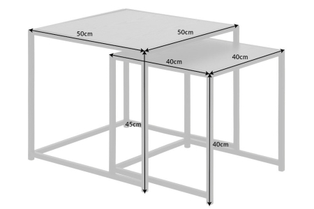 Set de 2 măsuțe laterale SLIM LINE 40-50cm aspect marmură [8]