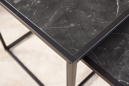 Set de 2 măsuțe laterale SLIM LINE 40-50cm aspect marmură [5]