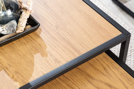 Set de 2 măsuțe laterale SLIM LINE 50cm aspect lemn de stejar sălbatic [5]