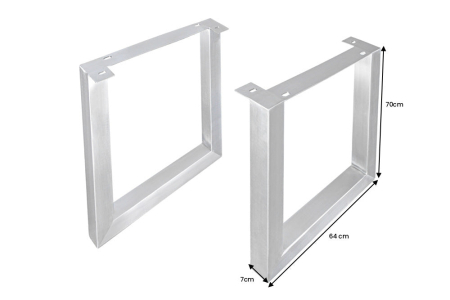 Set de 2 picioare U-legs pentru masa din otel inoxidabil, 70 cm [5]