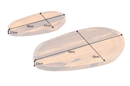 Set de 2 tăvi AMAZONAS din lemn de sheesham [8]
