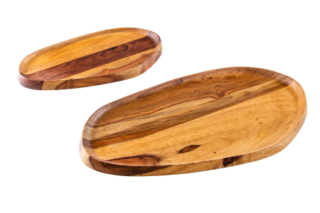Decorațiuni - Set de 2 tăvi AMAZONAS din lemn de sheesham