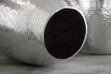 Set de 2 vaze ORIENTAL cu efect de lovituri de ciocan, argintiu [7]