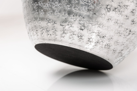 Set de 2 vaze ORIENTAL cu efect de lovituri de ciocan, argintiu [6]