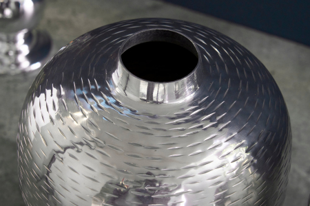 Set de 2 vaze ORIENTAL cu efect de lovituri de ciocan, argintiu [4]