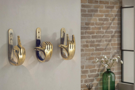 Set de 3 cuierele FINGERS 20 cm din alamă [2]