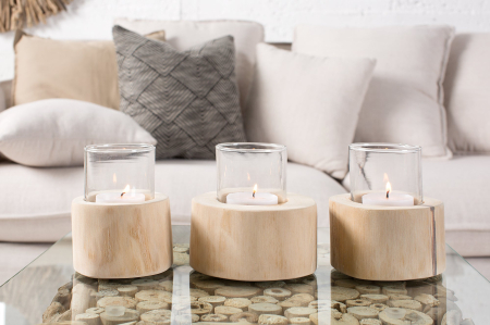 Set de 3 lanterne LIMOTION din lemn masiv de tec [3]