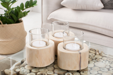 Set de 3 lanterne LIMOTION din lemn masiv de tec [4]