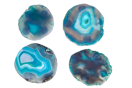 Decorațiuni - Set de 4 suporturi pentru vase ACHAT 12 cm, verde agat