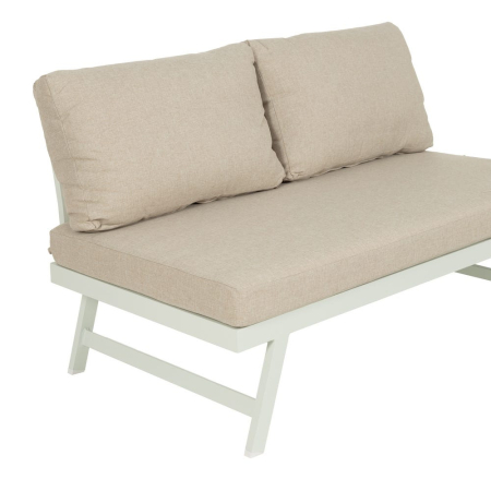 Set de exterior din aluminiu bej-alb [4]