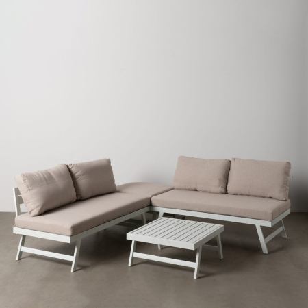 Set de exterior din aluminiu bej-alb [1]