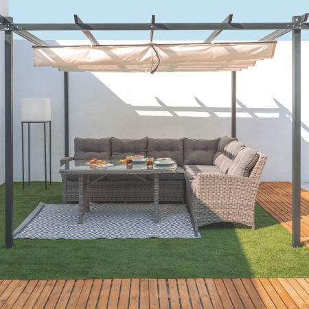 Set exterior din rattan 201 x 254 x 88 cm [1]