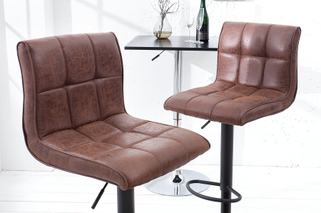 Set două scaune de bar MODENA 95-115 cm microfibră maro vintage [3]