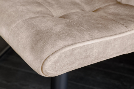 Set două scaune de bar MODENA, înălțime reglabilă între 92 și 116 cm, rotativ la 360°, catifea bej-șampanie cu cadru negru [8]