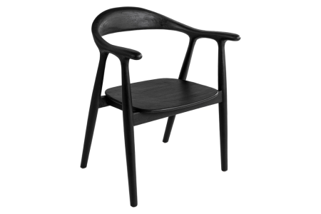 Scaune - Set două scaune KENNEDY cu cotiere, din lemn de sungkai, negru