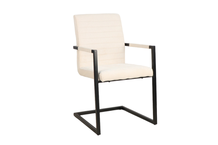 Scaune & fotolii - Set două scaune  LOFT cu cotiere, cordon bej, cadru din fier negru