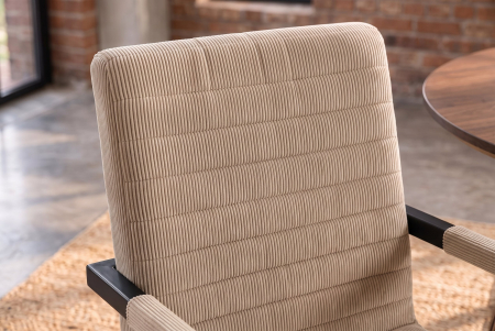 Set două scaune  LOFT cu cotiere, cordon de culoare taupe, cadru din fier negru [8]