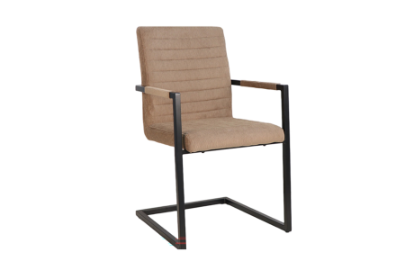 Scaune - Set două scaune  LOFT cu cotiere, cordon de culoare taupe, cadru din fier negru