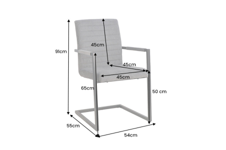 Set două scaune  LOFT cu cotiere, cordon gri, cadru din fier negru [9]