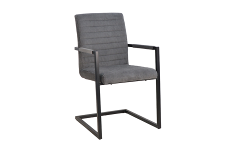 Scaune - Set două scaune  LOFT cu cotiere, cordon gri, cadru din fier negru
