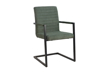 Scaune - Set două scaune  LOFT cu cotiere, cordon verde, cadru din fier negru