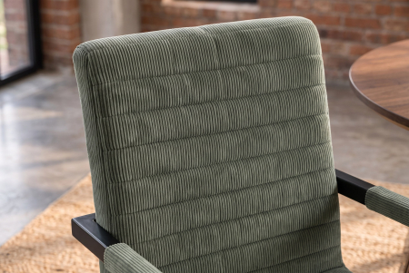 Set două scaune  LOFT cu cotiere, cordon verde, cadru din fier negru [5]