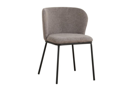 Scaune - Set două scaune LYON cu cadru metalic negru, gri-bej